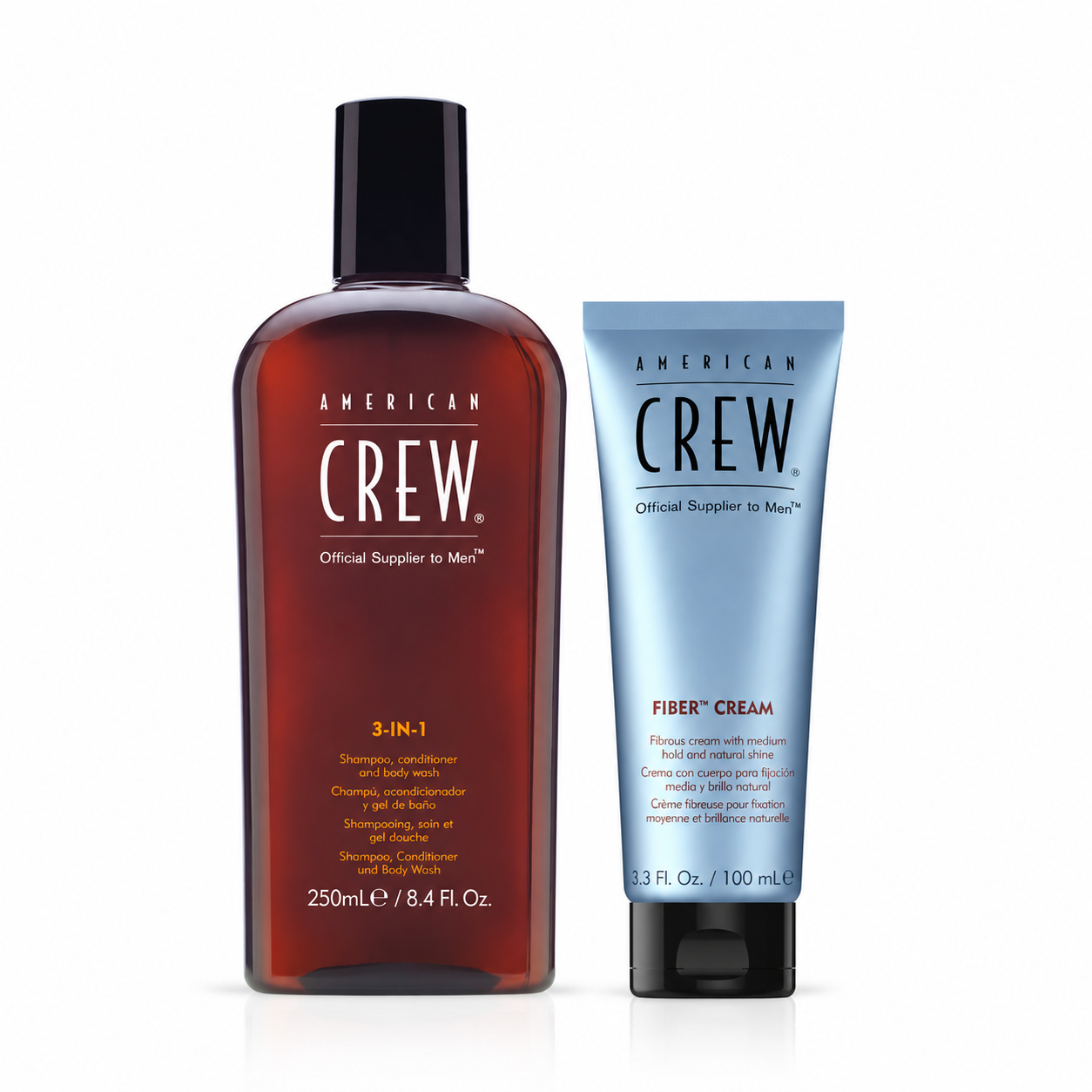 American Crew 3-in-1 Classic 250 ml ve Fiber Cream 100 ml ikili set